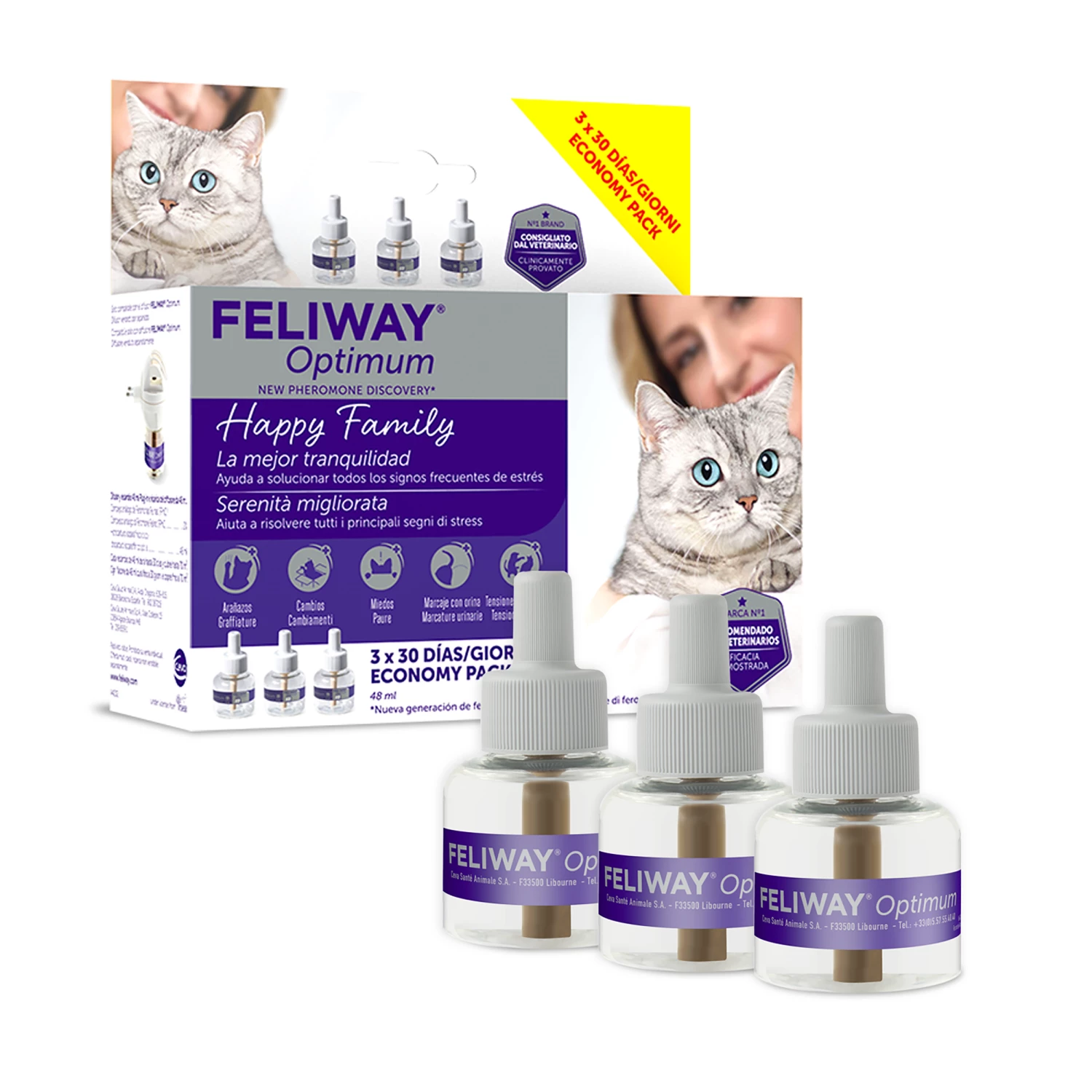 Feliway Optimum 3 Pack Recambios 3 Feliway Optimum 3 Pack Recambios