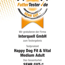 Happy Dog Fit & Vital Medium Adult -Trixie Soldes Magasin 06 FV MediumAdult Futtertest 636924df5a159