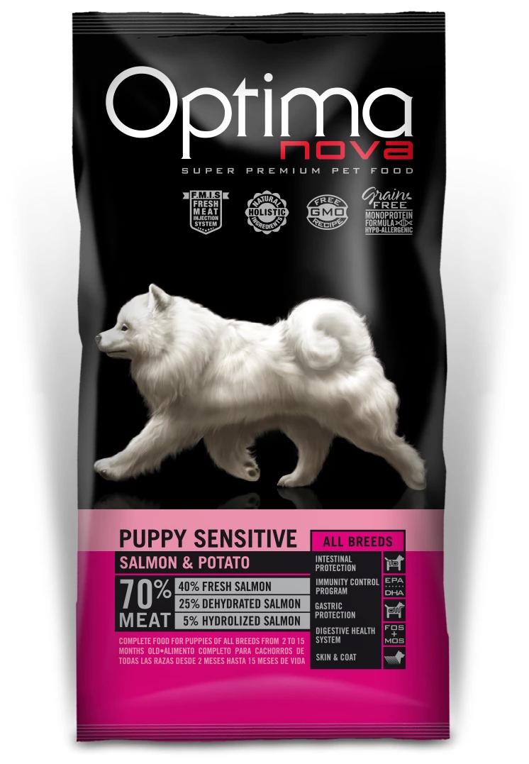 Optimanova Puppy Sensitive Saumon Et Pomme De Terre Grain Free 6 Optimanova Puppy Sensitive Saumon Et Pomme De Terre Grain Free – Image 4