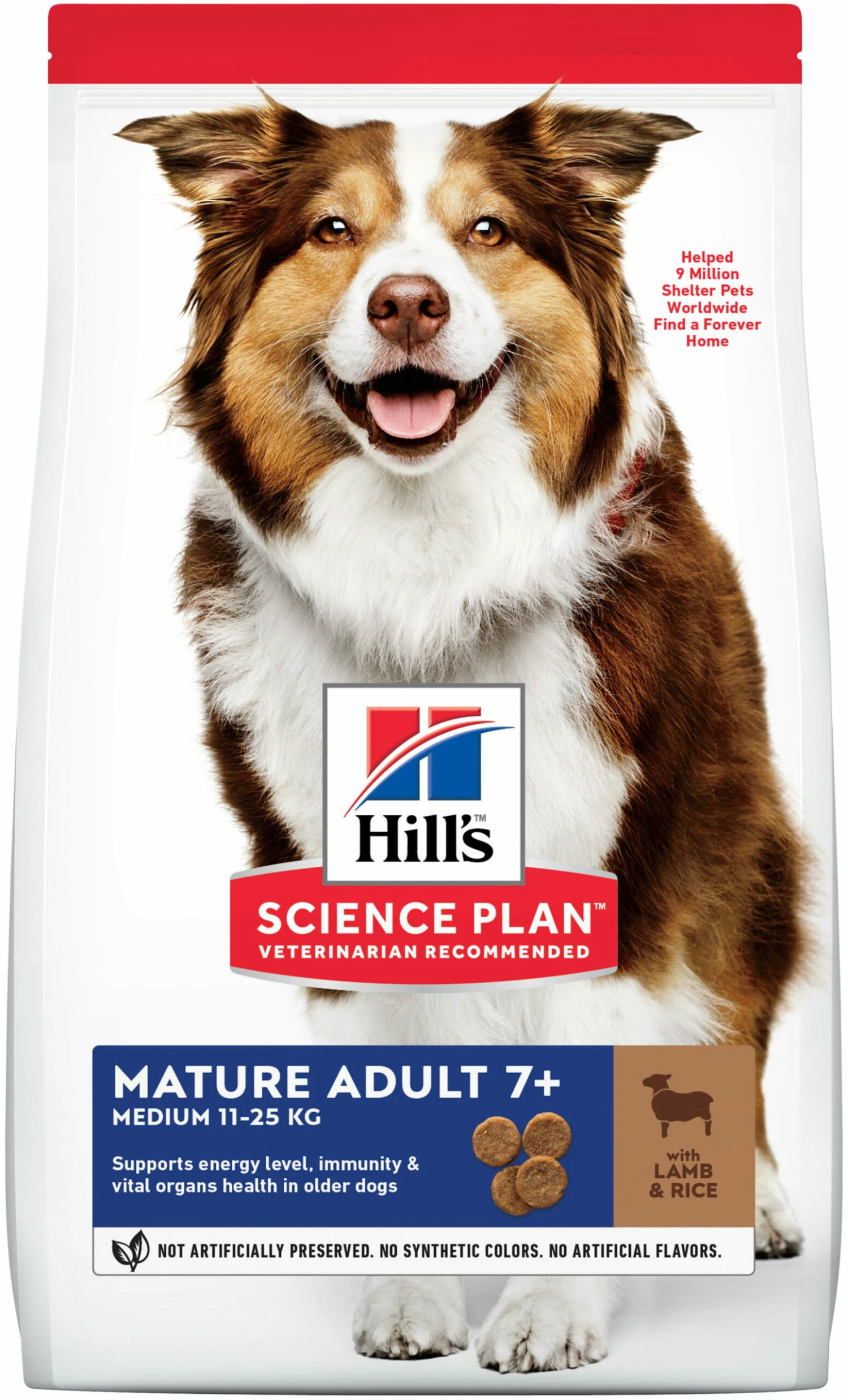 Hill's Science Plan Medium Mature Adult 7+ à L' Agneau & Riz 3 Hill's Science Plan Medium Mature Adult 7+ à L' Agneau & Riz
