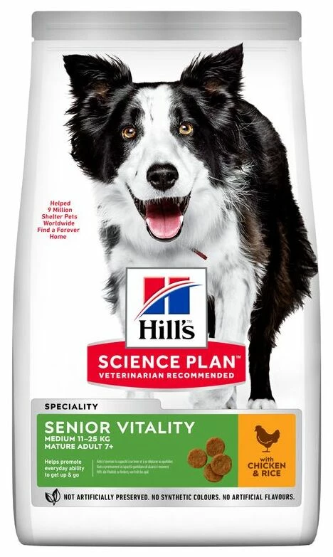 Hill's Science Plan Medium Mature Adult 7+ Senior Vitality Au Poulet 3 Hill's Science Plan Medium Mature Adult 7+ Senior Vitality Au Poulet
