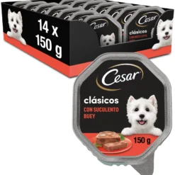 Lot 14 Cesar Nourriture Humide Pour Chiens à Saveur De Buf Dans Une Cuve à Pâté