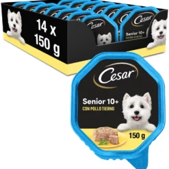 Lot 14 Cesar Nourriture Humide Pour Chiens En Pâté Avec Bain De Poulet Et De Riz