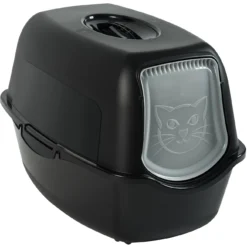 Rotho Rothopro Bac à Litière Pour Chat Avec Base Et Couvercle Noir
