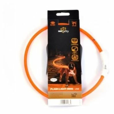 Duvo Plus Collier De Sécurité Led Silicone Rond Orange 3 Duvo Plus Collier De Sécurité Led Silicone Rond Orange