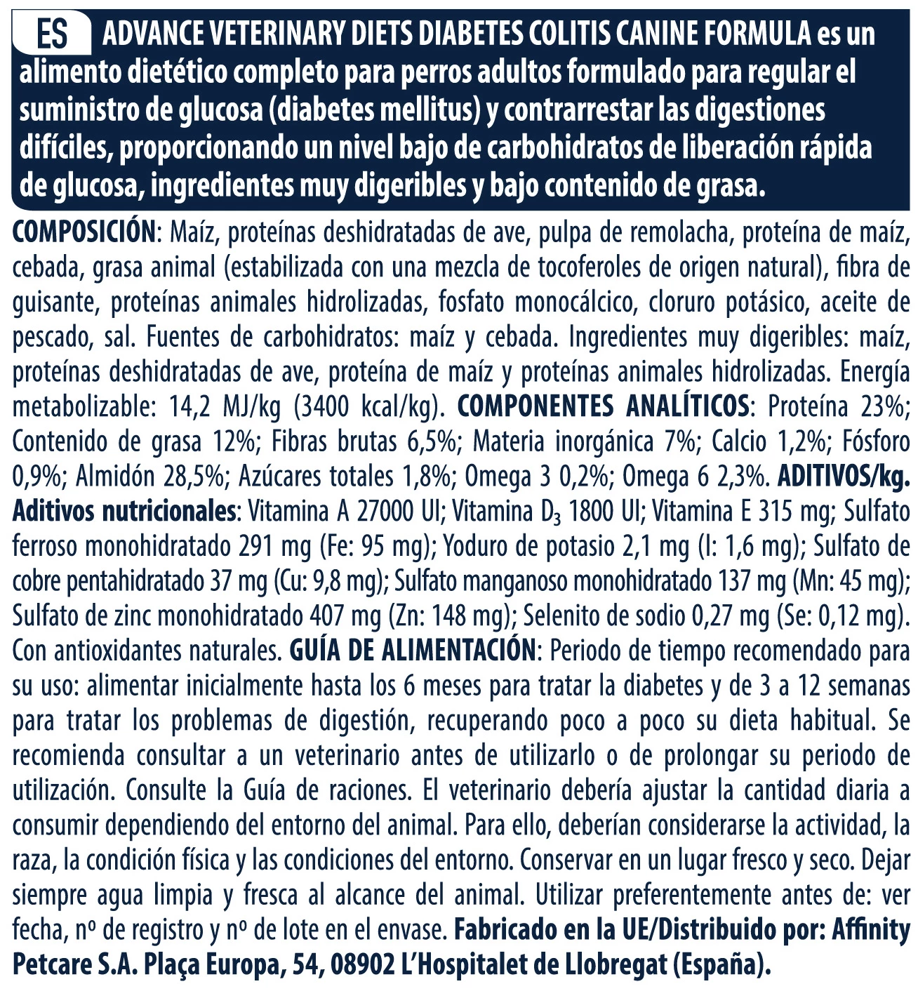 Advance Nourriture Diabète Et Colitis Canine 11 Advance Nourriture Diabète Et Colitis Canine – Image 9