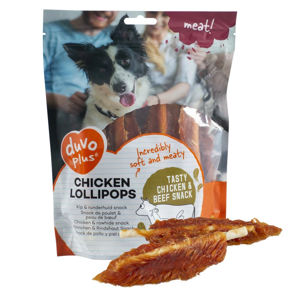 Duvo Plus Sucettes En Peau De Poulet Et De Bœuf Pour Chiens 3 Duvo Plus Sucettes En Peau De Poulet Et De Bœuf Pour Chiens