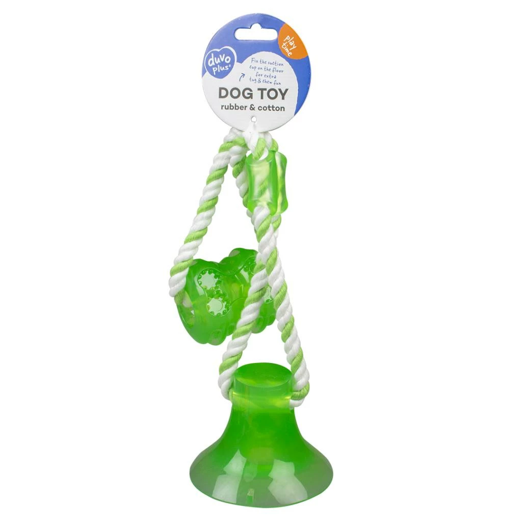 Duvo Plus Jouet Avec Corde Et Ventouse Verte Pour Chien 4 Duvo Plus Jouet Avec Corde Et Ventouse Verte Pour Chien – Image 2