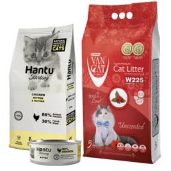 Hantu Welcome Pack Kittens: Van Cat Classic Chicken Meal, Chicken Wet Food And Litter