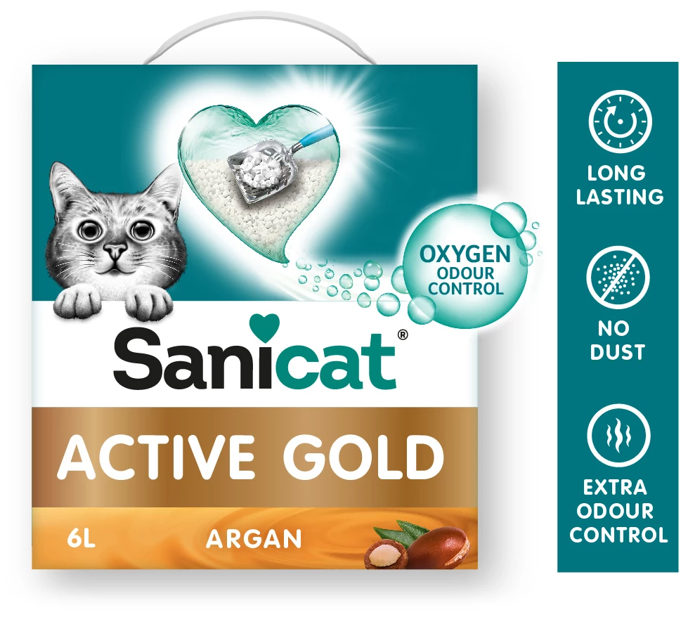 Sanicat Litière Agglomérante Pour Chats Active Gold Argane 6 Sanicat Litière Agglomérante Pour Chats Active Gold Argane – Image 4