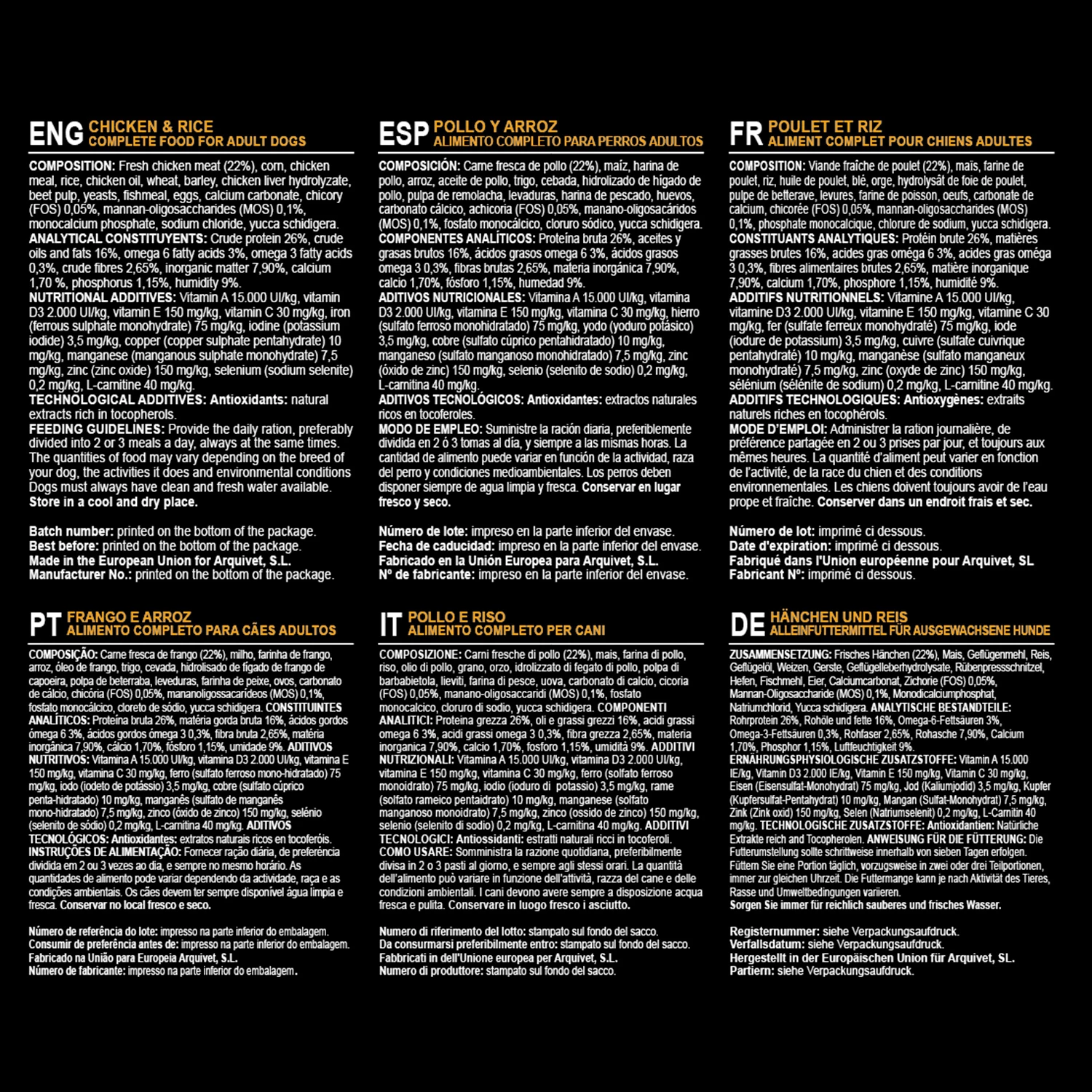 Arquivet Croquettes Pour Chiens Adultes Au Poulet Et Au Riz 7 Arquivet Croquettes Pour Chiens Adultes Au Poulet Et Au Riz – Image 5