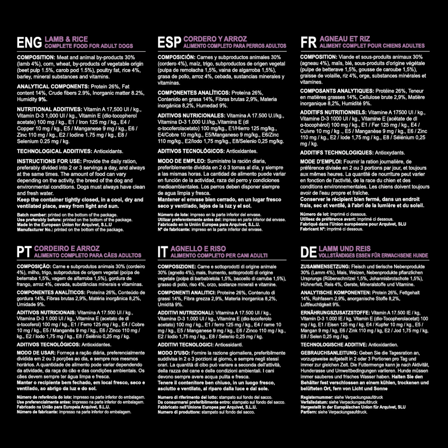 Arquivet Dog Original Adult Original Agneau Et Riz 8 Arquivet Dog Original Adult Original Agneau Et Riz – Image 6