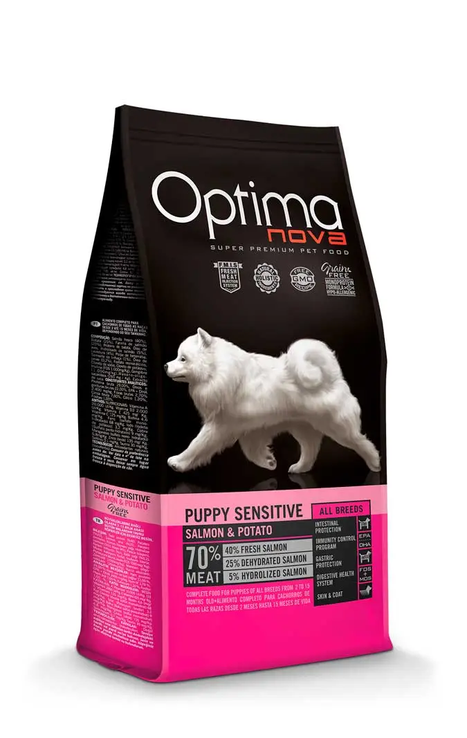 Optimanova Puppy Sensitive Saumon Et Pomme De Terre Grain Free 3 Optimanova Puppy Sensitive Saumon Et Pomme De Terre Grain Free