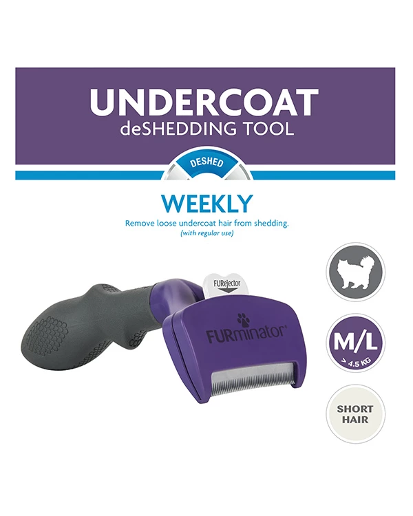 FURminator Brosse Pour Chats à Poils Courts De Taille Moyenne Et Grande 4 FURminator Brosse Pour Chats à Poils Courts De Taille Moyenne Et Grande – Image 2