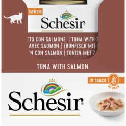 Lot 14 Schesir Thon Avec Saumon En Sauce Naturelle Pour Votre Animal De Compagnie 13 Lot 14 Schesir Thon Avec Saumon En Sauce Naturelle Pour Votre Animal De Compagnie -Trixie Soldes Magasin atun con salmon en salsa natural para su mascota 4
