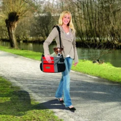 Flamingo Panier Vélo Nylon Doggy Travel Junior Nylon, Gris/Rouge 38x28x27cm -Trixie Soldes Magasin cesta bicicleta nylon doggy travel junior nylon gris rojo 38x28x27cm 33 1 2