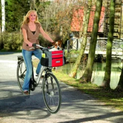 Flamingo Panier Vélo Nylon Doggy Travel Junior Nylon, Gris/Rouge 38x28x27cm -Trixie Soldes Magasin cesta bicicleta nylon doggy travel junior nylon gris rojo 38x28x27cm 33 1