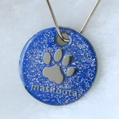 Maskoota Chapa Circular -Trixie Soldes Magasin chapa circular purpurina redonda azul frontal 5