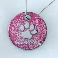 Maskoota Chapa Circular -Trixie Soldes Magasin chapa circular purpurina redonda rosa frontal 6