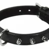 Nayeco Collier Thor En Cuir Noir Avec Pointes Noires -Trixie Soldes Magasin collar de cuero thor talla 4 1 1
