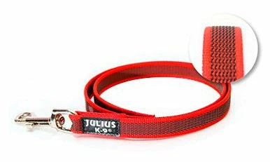 Julius K9 Laisse Caoutchoutée Rouge Avec Poignée Rouge