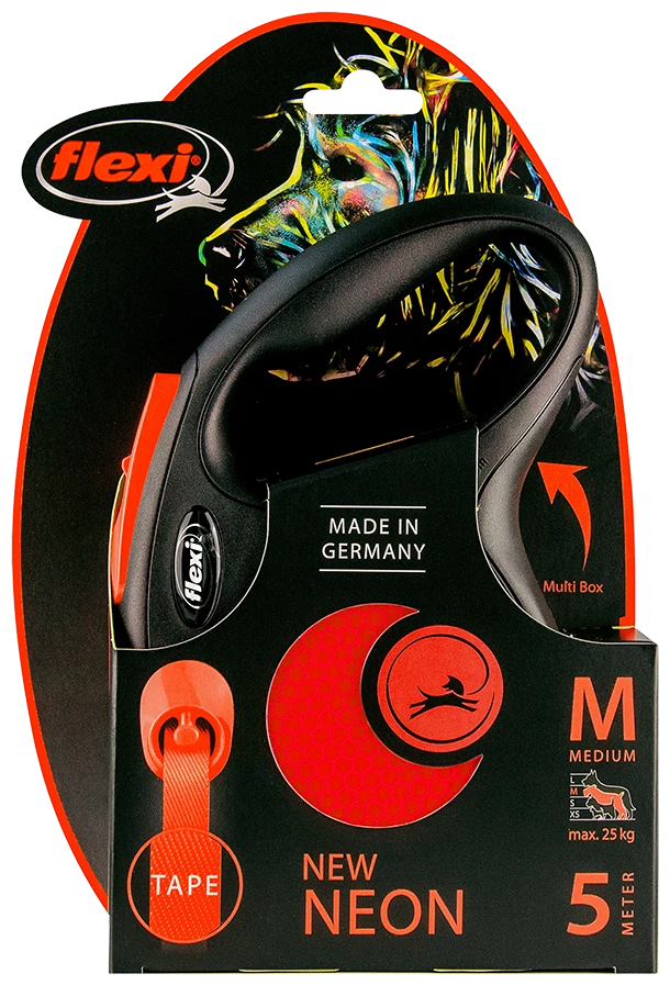 Flexi Nouvelle Laisse Néon Sangle Orange 4 Flexi Nouvelle Laisse Néon Sangle Orange – Image 2