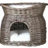 Trixie Grotte En Osier Avec Lit Pour Chat Gris -Trixie Soldes Magasin cueva para gatos mimbre gris 1