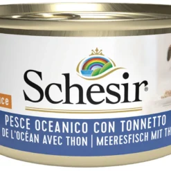 Lot 24 Schesir Poisson De L'océan En Conserve Avec Thon -Trixie Soldes Magasin lata de pescado del oceano con atun 1