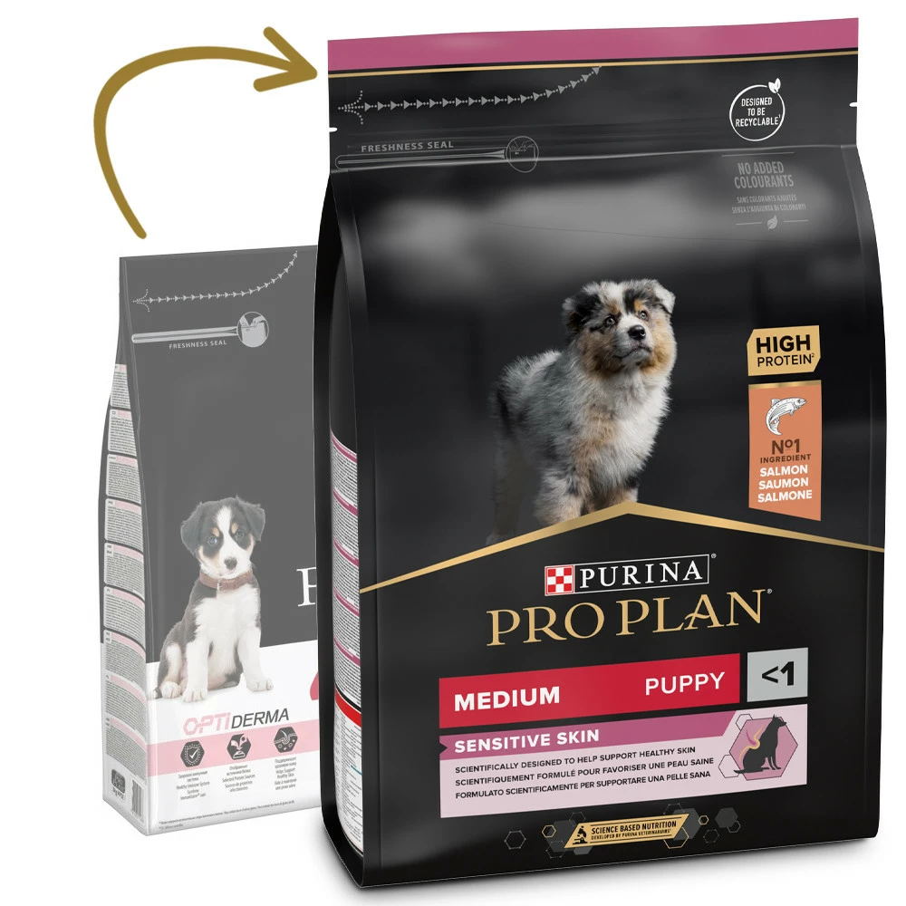 Pro Plan Optiderma Medium Puppy Sensitive Skin Pour Chiots Riche En Saumon 3 Pro Plan Optiderma Medium Puppy Sensitive Skin Pour Chiots Riche En Saumon